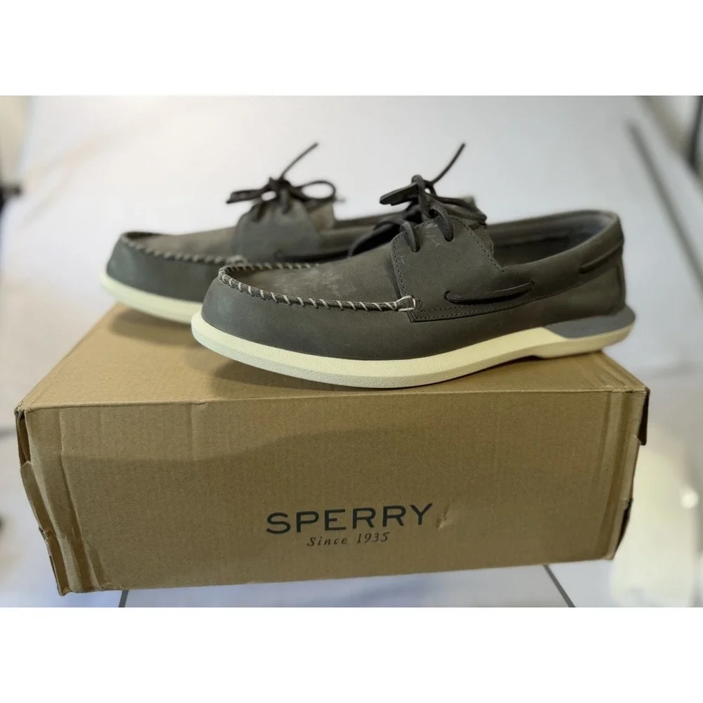 Sperry A/O Plushwave 2.0 Grey Boat Shoe Womens 10 Nautical Beach